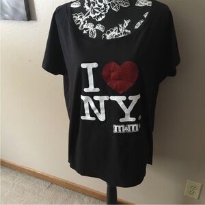 M&M'S I Love Heart NY Short Sleeve Tee Top T-Shirt